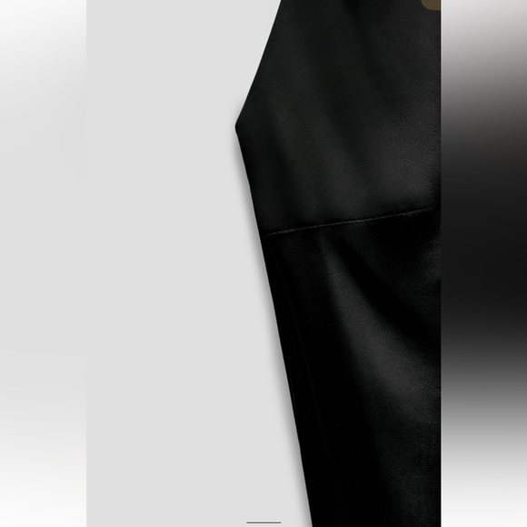 Zara Black Open back Slit Hem Halter neck Long Dress LIMITED EDITION size XS NWT - Picture 12 of 16